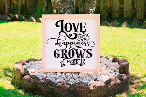 Love and Happiness I Family Sign SVG I Farmhouse Sign SVG SVG Happy Printables Club 
