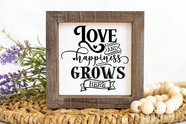 Love and Happiness I Family Sign SVG I Farmhouse Sign SVG SVG Happy Printables Club 
