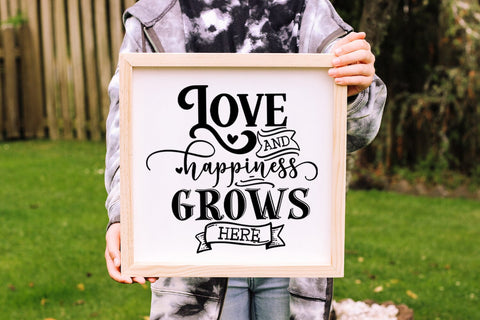 Love and Happiness I Family Sign SVG I Farmhouse Sign SVG SVG Happy Printables Club 