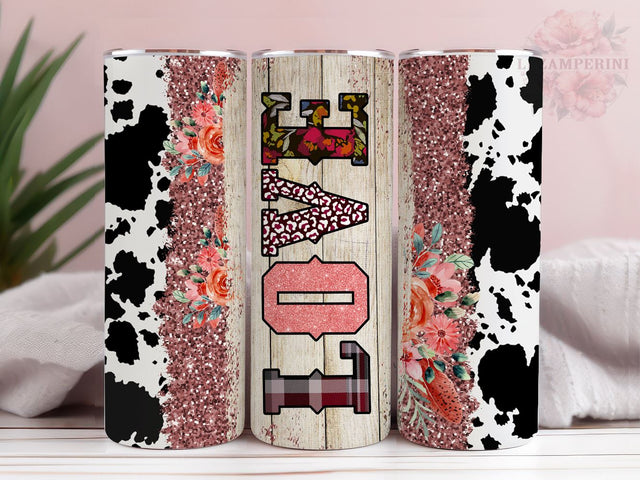 LOVE and Lotus 20oz Skinny Tumbler PNG, Western Tumbler Png, Valentine's Day Tumbler Png, Straight & Tapered Tumbler Wrap, Instant Digital Download Sublimation Li Zamperini 