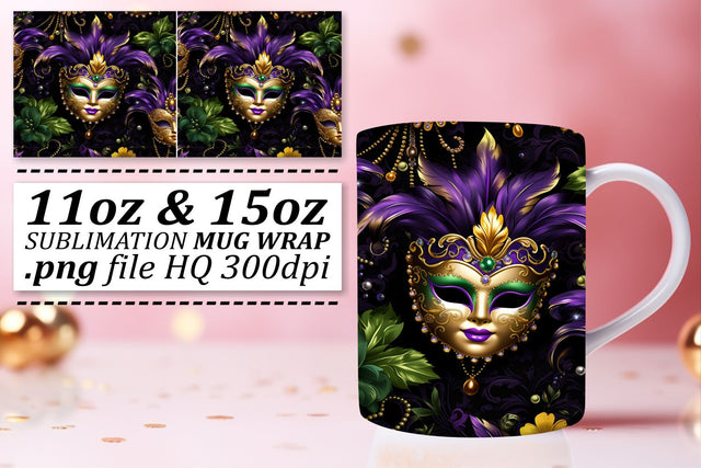 Love and Mardi Gras Combined: 11oz & 15oz Mug Art Sublimation afrosvg 