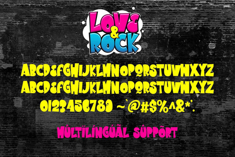 Love and Rock - Display Graffiti font Font Mozzatype 