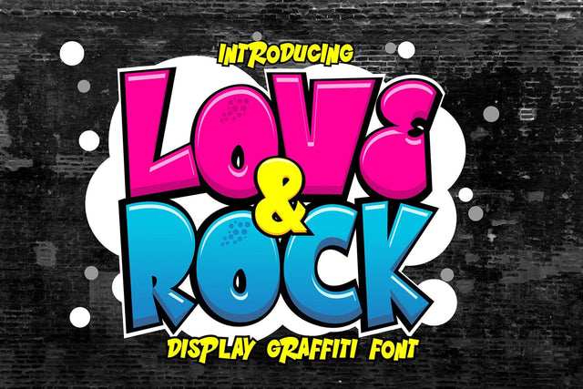 Love and Rock - Display Graffiti font Font Mozzatype 