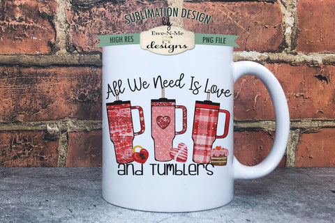 Love and Tumblers Valentine Sublimation Design Sublimation Ewe-N-Me Designs 