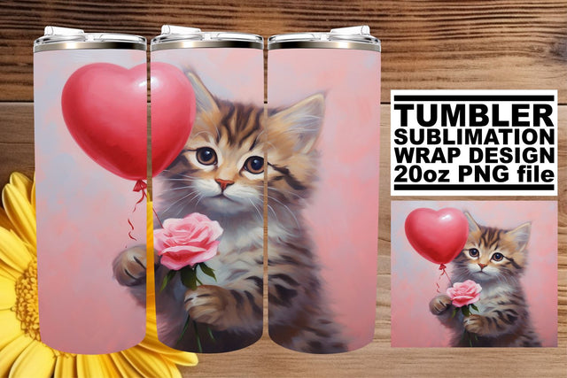 Love Animals Heart Balloon Tumbler Wrap Sublimation afrosvg 