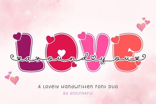 Love Around You Font Duo Font AnningArts Design 
