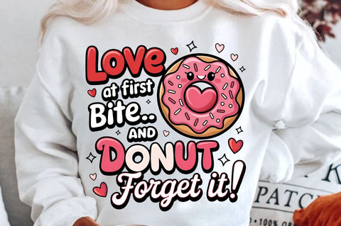 Love at first bite... and donut forget it Sublimation Design Sublimation Regulrcrative 