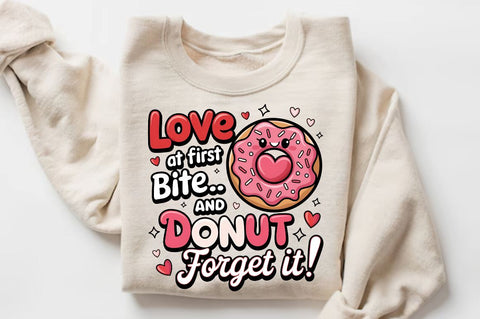 Love at first bite... and donut forget it Sublimation Design Sublimation Regulrcrative 