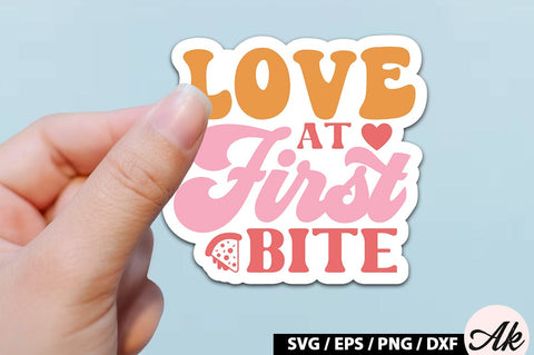 Love at first bite Retro Stickers SVG akazaddesign 