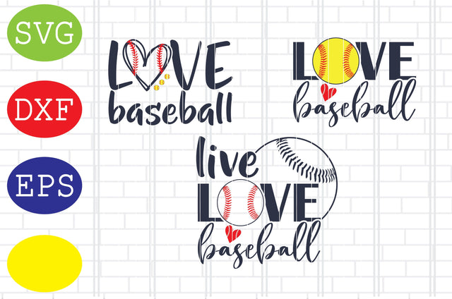 Love Baseball Svg, Softball Silhouette, Softball File, Baseball Cut File, Sport Svg, Jpg, Eps, Dxf Files SVG DigitalSvgFiles 