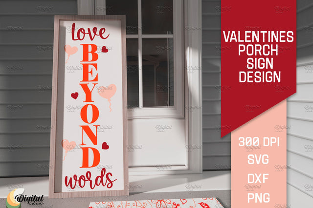 Love Beyond Words SVG. Valentines Porch Sign. Vertical Sign SVG Evgenyia Guschina 
