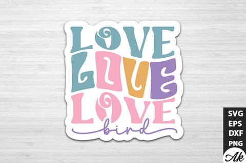 Love bird Retro Stickers SVG akazaddesign 