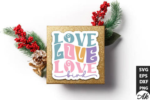 Love bird Retro Stickers SVG akazaddesign 