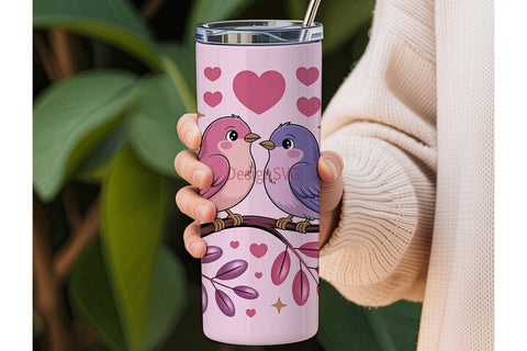 Love Birds 20oz Tumbler Wrap Sublimation DesignSVG 