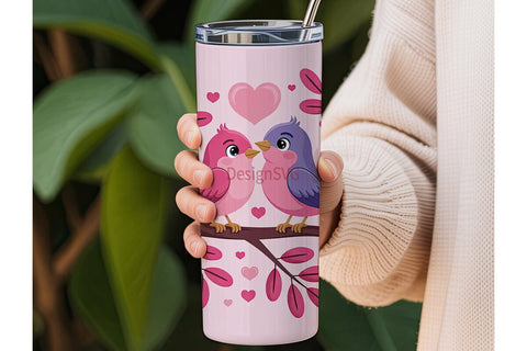 Love Birds 20oz Tumbler Wrap Sublimation DesignSVG 