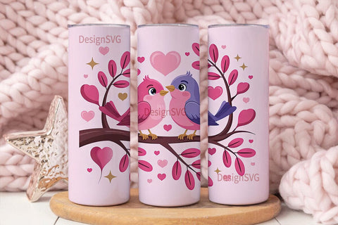 Love Birds 20oz Tumbler Wrap Sublimation DesignSVG 