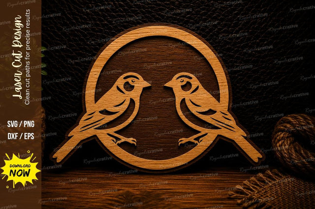 Love Birds Circle Laser Cut Svg Design SVG Regulrcrative 