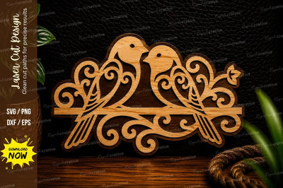Love Birds Scrollwork Laser Cut Svg Design SVG Regulrcrative 