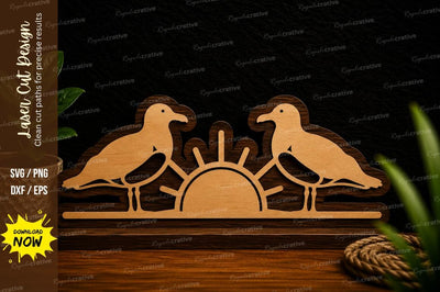 Love Birds Sunrise Laser Cut Svg Design SVG Regulrcrative 