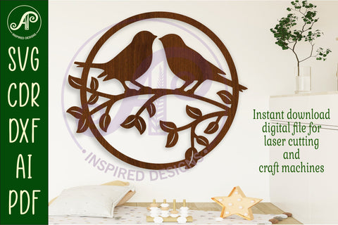 Love birds wall art sign, SVG file SVG APInspireddesigns 