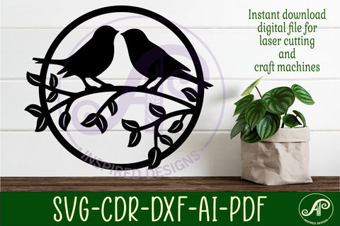 Love birds wall art sign, SVG file SVG APInspireddesigns 