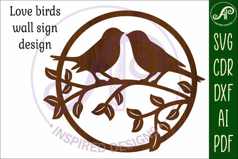 Love birds wall art sign, SVG file SVG APInspireddesigns 