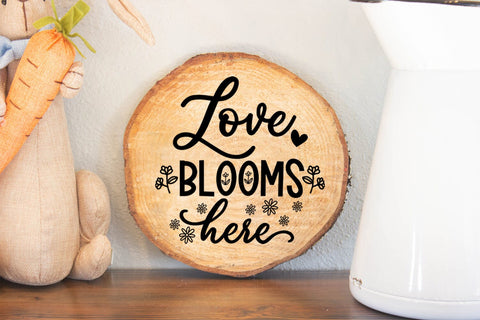 Love Blooms Here I Spring Door Sign SVG I Spring Sign SVG SVG Happy Printables Club 