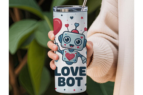Love Bot 20oz Tumbler Wrap Sublimation DesignSVG 
