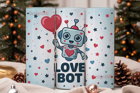 Love Bot 20oz Tumbler Wrap Sublimation DesignSVG 