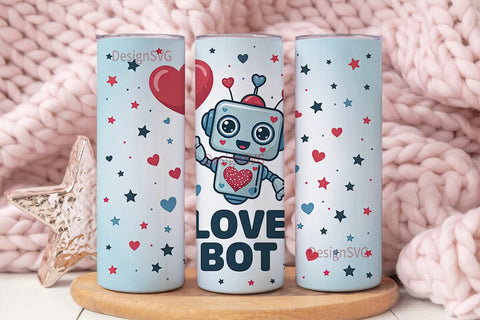 Love Bot 20oz Tumbler Wrap Sublimation DesignSVG 