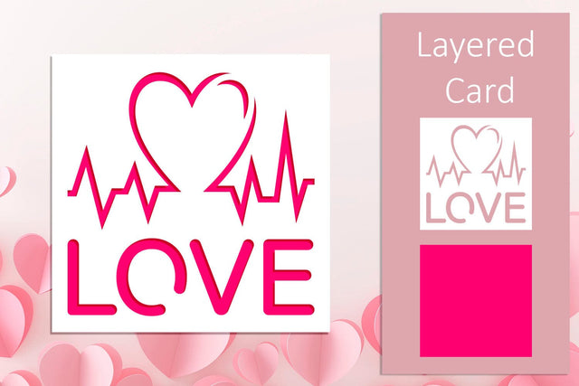 Love card svg layered, Creeting card laser cut, Valentine svg SVG AnastasiyaArtDesign 