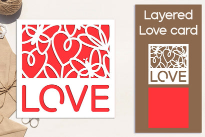 Love card with flowers svg, 3d Valentine card layered papercut SVG AnastasiyaArtDesign 