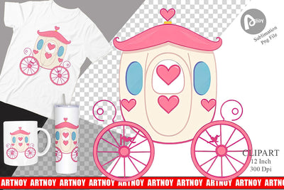 Love Carriage Clipart Sublimation artnoy 