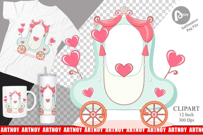 Love Carriage Clipart Sublimation artnoy 