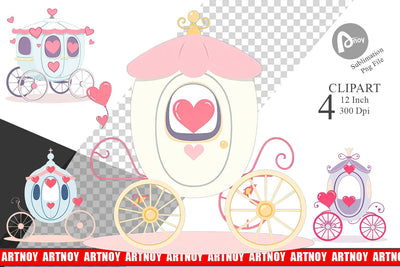 Love Carriage Clipart Sublimation artnoy 