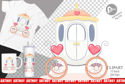 Love Carriage Clipart Sublimation artnoy 