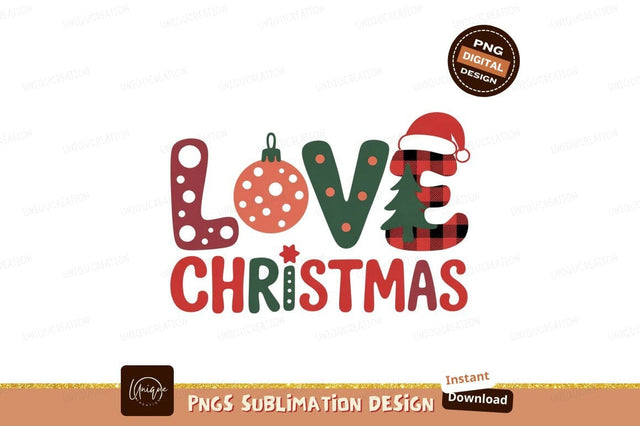 Love Christmas festive design ornament tree Sublimation Designangry 