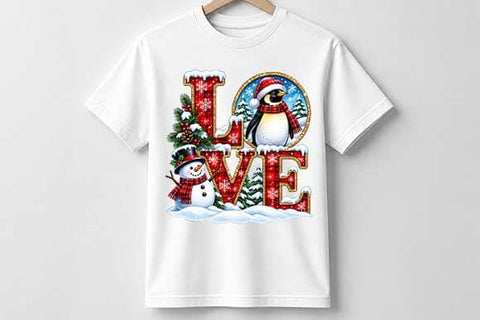 Love Christmas Penguin PNG SVG BillahCrafts 