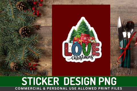 Love christmas Sticker Design Sublimation Regulrcrative 