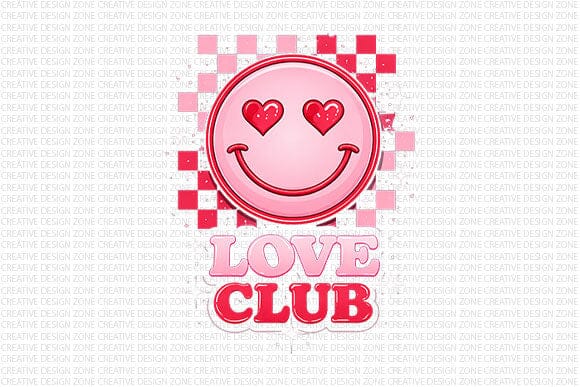 Love Club Smiley Valentine PNG SVG BillahCrafts 