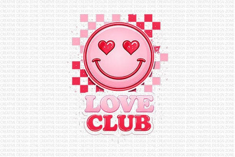 Love Club Smiley Valentine PNG SVG BillahCrafts 