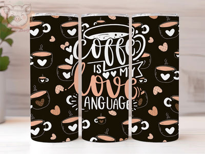 Love Coffee 20oz Tumbler Png, Straight & Tapered Tumbler Png, Coffee Addict Tumbler Png, Digital Download PNG Sublimation Lara' s Designs 