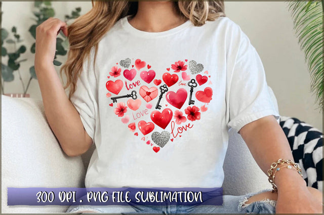 Love Collage Valentine Heart Sublimation Clipart Sublimation Shetara Begum 
