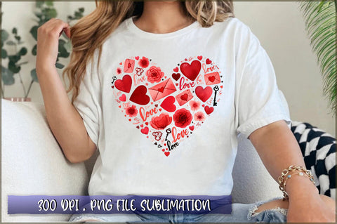 Love Collage Valentine Heart Sublimation Clipart Sublimation Shetara Begum 