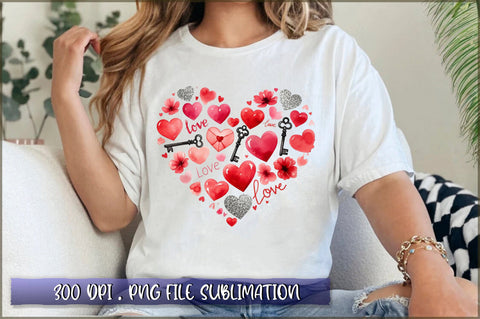 Love Collage Valentine Heart Sublimation Clipart Sublimation Shetara Begum 