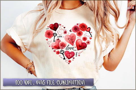 Love Collage Valentine Heart Sublimation Clipart Sublimation Shetara Begum 