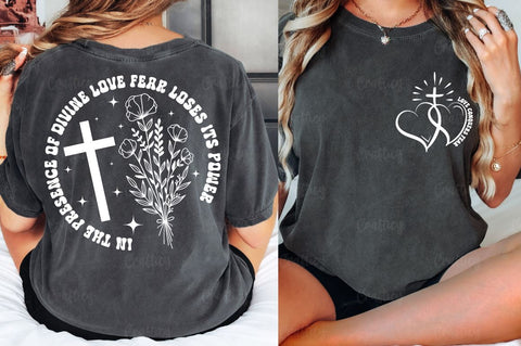 Love conquers fear Front and Back SVG T shirt Design SVG Designangry 