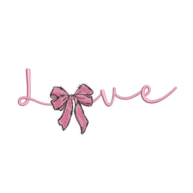 Love Coquette Bow Embroidery Design, St. Valentine Day Embroidery Design, 4 sizes, Instant Download Embroidery/Applique DESIGNS Nino Nadaraia 