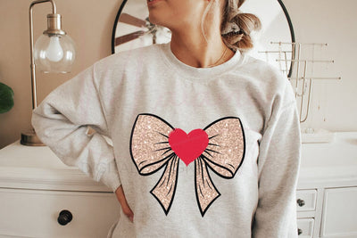 Love Coquette Ribbon PNG Romantic Bow Heart Design for Valentine Projects, Girly Aesthetic Shirts, Mugs and Crafts SVG MaiamiiiSVG 