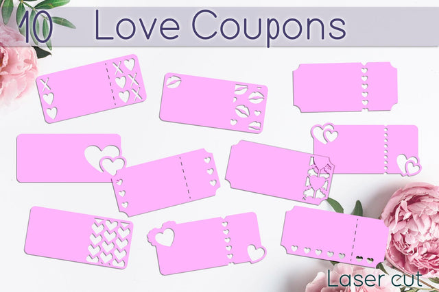 Love coupons, Valentine's Day Gift Idea, Card laser cut SVG AnastasiyaArtDesign 